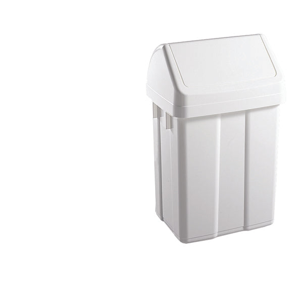 Plastic Swing Top Bin 50 Litre White 365144