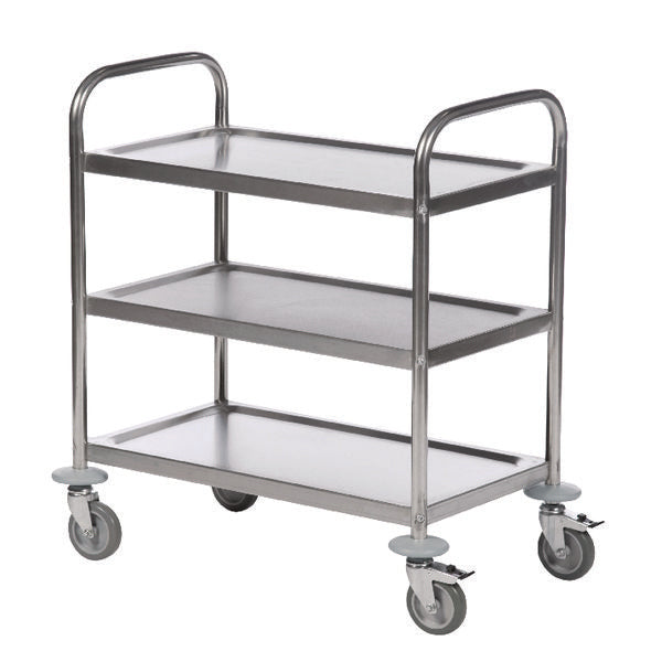 Trolley 3-Tier Stainless Steel Silver 373229