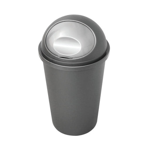 Casa Bullet Silver Roll Top Plastic Bin (Capacity for up to 50 litres) 374963