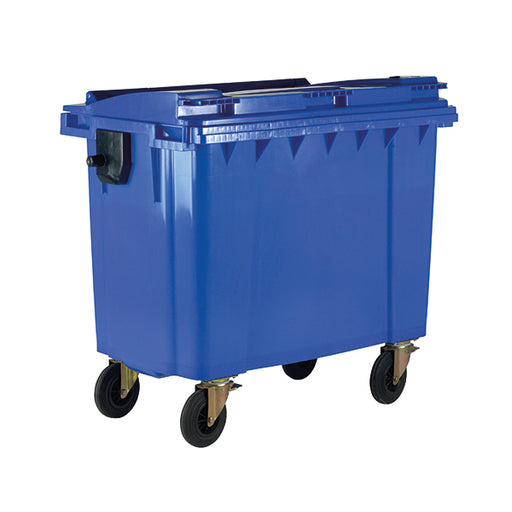 Wheelie Bin With Flat Lid 770 Litre Blue 377386