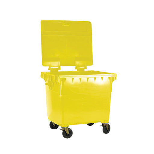 Wheelie Bin With Flat Lid 1100 Litre Yellow 377397