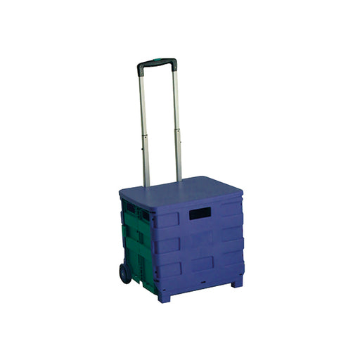 Folding Container Trolley With Lid Blue /Green 379531