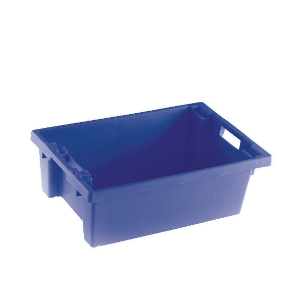 Solid Slide Stack/Nesting Container 600X400X200mm Blue 382960