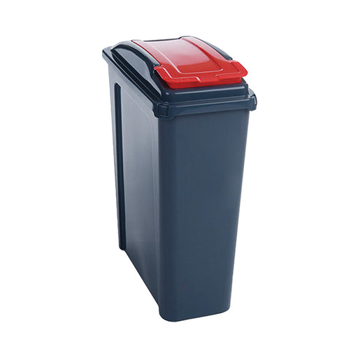 VFM Recycling Bin With Lid 25 Litre Red 384285