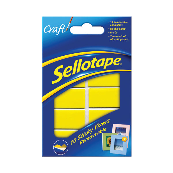 Sellotape Sticky Fixers Removable Pads 20mmx40mm (Pack of 10) 1445286