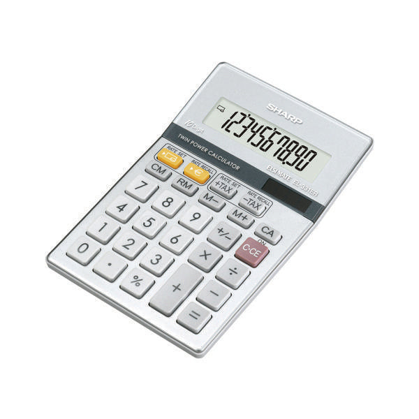 Sharp Silver 10-Digit Semi-Desktop Calculator EL-331ER