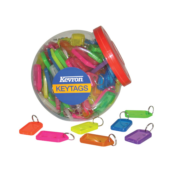 Kevron Plastic Clicktag Key Tag Large Assorted Tub (Pack of 70) ID30AC70