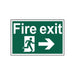 Spectrum Industrial Fire Exit RM Arrow Right S/A PVC Sign 300x200mm 1504