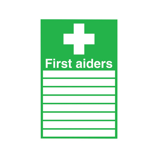 Safety Sign 300x200mm First Aiders Self-Adhesive FA01926S