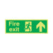 Safety Sign Niteglo Fire Exit Running Man Arrow Up 150x450mm PVC FX04711M