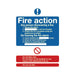 Safety Sign Niteglo Fire Action 300x250mm Self-Adhesive FR03527L