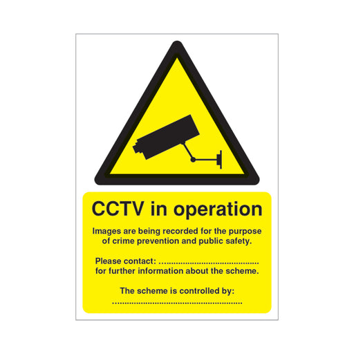 Warning Sign Data Protection Act Compliant PVC Sign A5 DPACCTVR