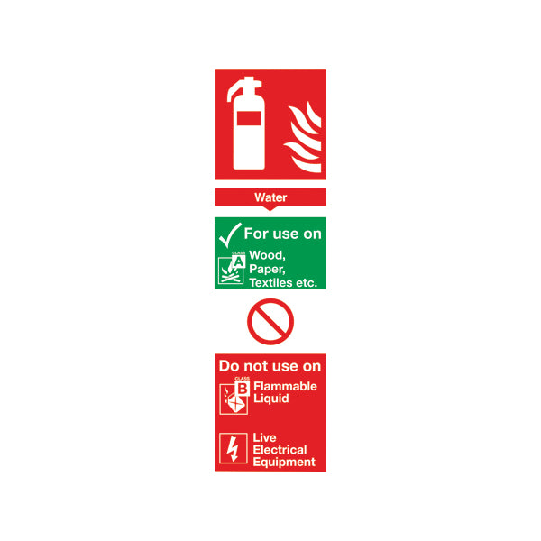 Safety Sign Fire Extinguisher Water 300x100mm PVC FR09425R