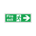 Safety Sign Fire Exit Running Man Arrow Right 150x450mm Self-Adhesive E99A/S