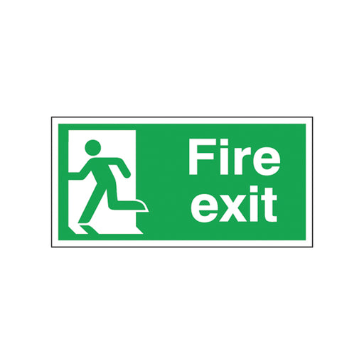 Safety Sign Fire Exit Running Man Left 150x300mm Self-Adhesive E96A/S