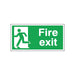 Safety Sign Fire Exit Running Man Left 150x300mm Self-Adhesive E96A/S