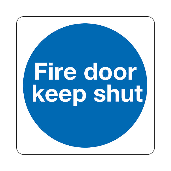 Safety Sign Fire Door Keep Shut 100x100mm Self-Adhesive (Pack of 5) KM14AS