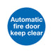 Safety Sign Automatic Fire Door 100x100mm Self-Adhesive (Pack of 5) KM73AS