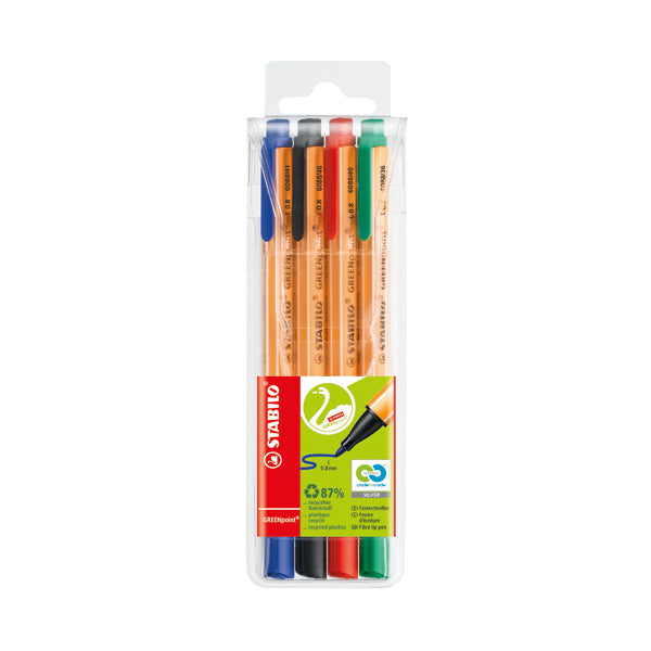 Stabilo GREENpoint Sign Pen Assorted (Pack of 4) 6088/4