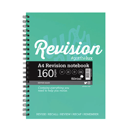 Silvine Wirebound Revision Notebook 160 Pages Green (Pack of 5) EX751