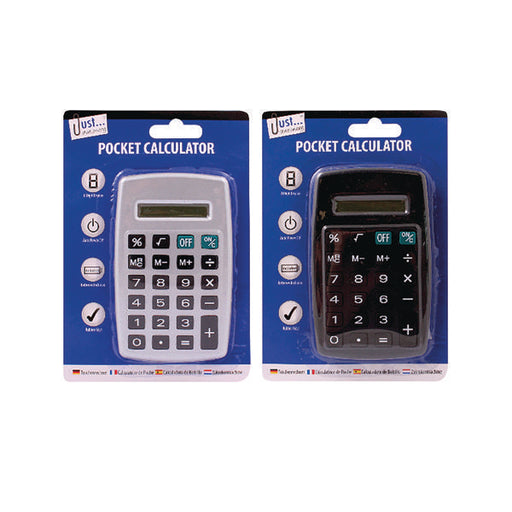 Tallon Black/Silver 8-Digit Pocket Calculator (Pack of 12) 6178