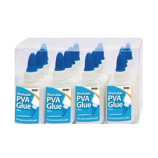 Tiger Washable PVA Glue 40ml (Pack of 16) 301559