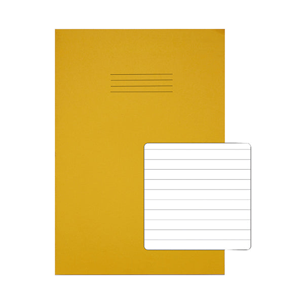 Rhino Exercise Book 8mm Ruled 80P A4 Plus Yellow (Pack of 50) VC08725