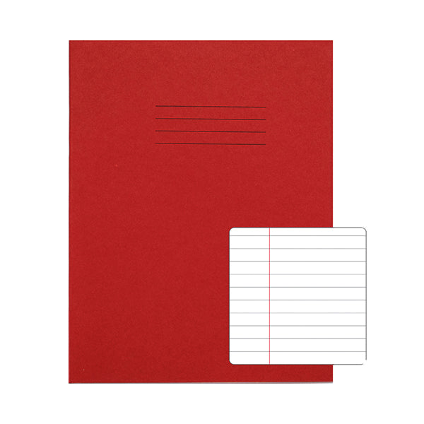 Rhino Exercise Book 8mm Ruled 80 Pages 9x7 Red (Pack of 100) VC46631