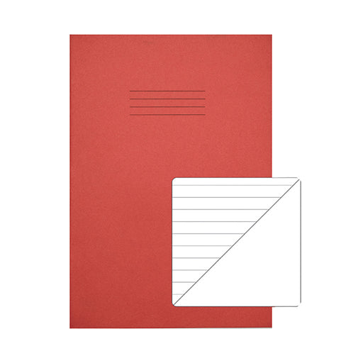 Rhino Exercise Book 8mm/Plain 64 Pages A4 Red (Pack of 50) VC48379