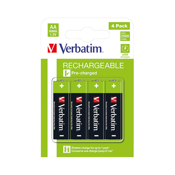 Verbatim AA Rechargeable Batteries (Pack of 4) 49517