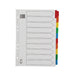 A4 Mylar Divider 10-Part White With Multi-Colour Tabs WX01526