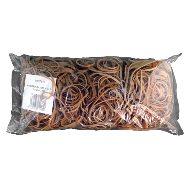 Assorted Size Rubber Bands Pack of 454g (Designed to be used over and over) 9340013