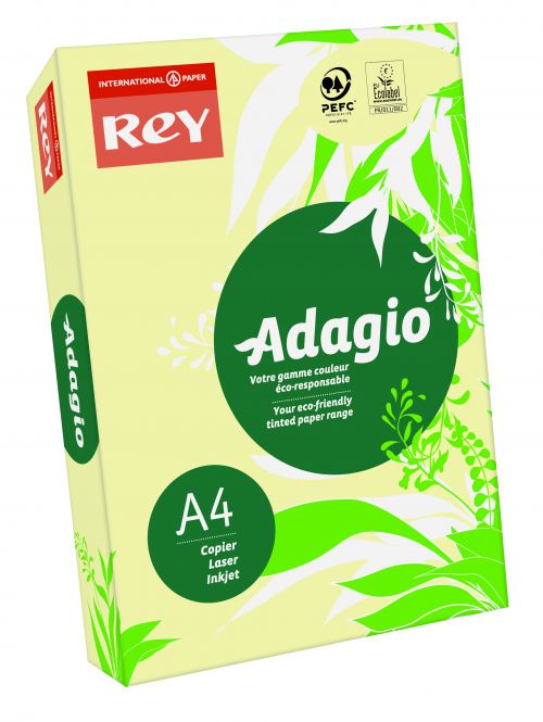 Best Value Rey Adagio A4 Card 160gsm Canary RM250