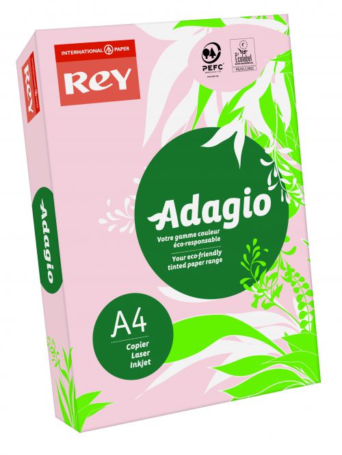 Best Value Rey Adagio A4 Paper 80gsm Pink RM500