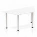 Dynamic Impulse 1600mm Trapezium Table White Top Silver Post Leg BF00176