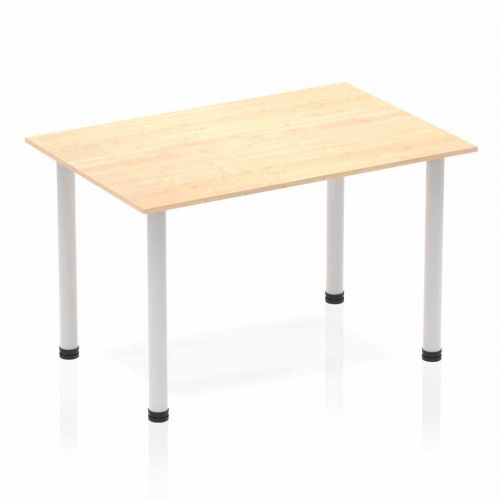 Dynamic Impulse 1200mm Straight Table Maple Top Silver Post Leg BF00190