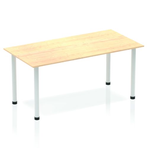 Dynamic Impulse 1400mm Straight Table Maple Top Silver Post Leg BF00191