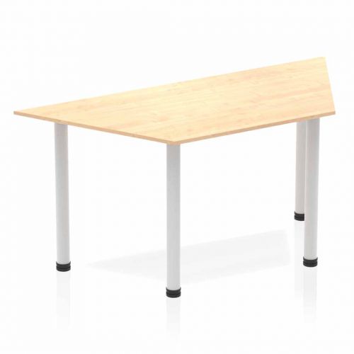 Dynamic Impulse 1600mm Trapezium Table Maple Top Silver Post Leg BF00194