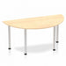 Dynamic Impulse 1600mm Semi Circle Table Maple Top Silver Post Leg BF00195