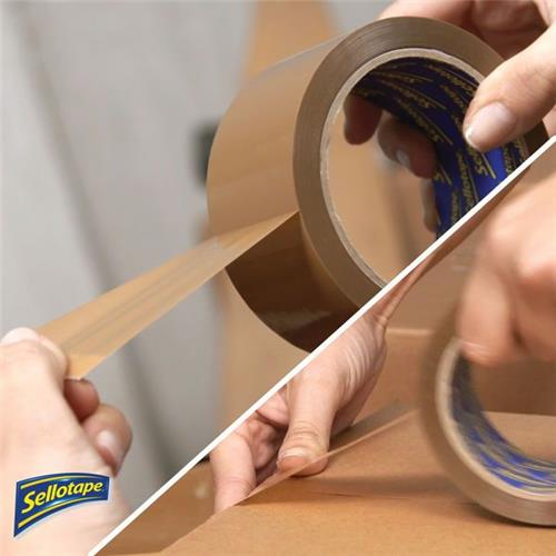 Sellotape Parcel Plus Tape Verpackung Polypropylen 50 mm x 66 m Buff Ref 1445172 [6 Stück]