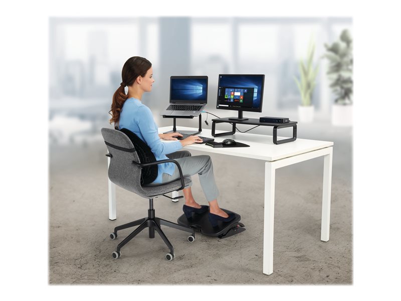 Kensington verstellbare ergonomische Fußstütze – SoleMate Plus Fußstütze unter dem Schreibtisch für verbesserte Körperhaltung, Isiatica und orthopädische Entlastung – Schwarz (K52789WW)