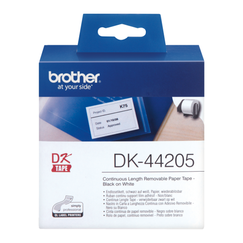 Best Value Brother DK44205 62mmx30.48m Removable Tape Black on White