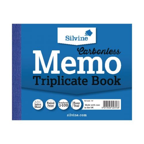 Best Value Silvine Carbonless Triplicate Book 102x127mm PK5