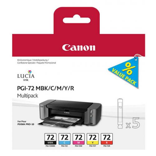 Best Value Canon 6402B009 PGI72 Colour Ink 5x14ml Multipack