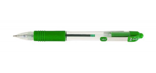 Best Value Zebra Z-Grip Retractable Ballpoint Metal Clip Med Green PK12