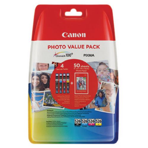 Best Value Canon 4540B017 CLI526 CMYK Photo Ink 4x9ml Multipack