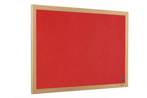 Best Value Bi-Office Earth-It Exec Red Felt Ntcbrd Oak Frame 90x60cm