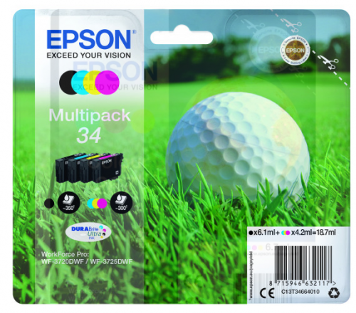 Best Value Epson Wf3720Dwf/Wf3725 Ink Cartridgemultipack Bk/C/M/Y18.7ml