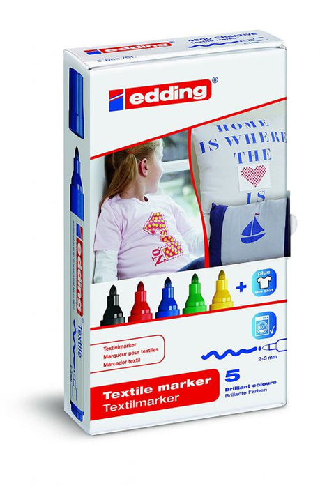 Best Value Edding 4500 Textile Marker Assorted  PK5