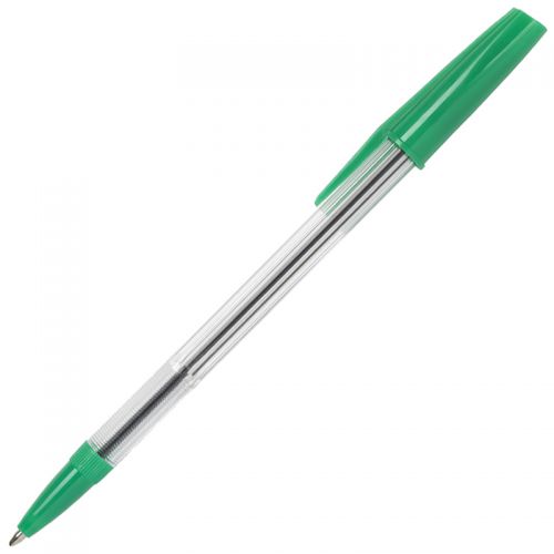 Best Value White Box Ball Pen Med Green PK50